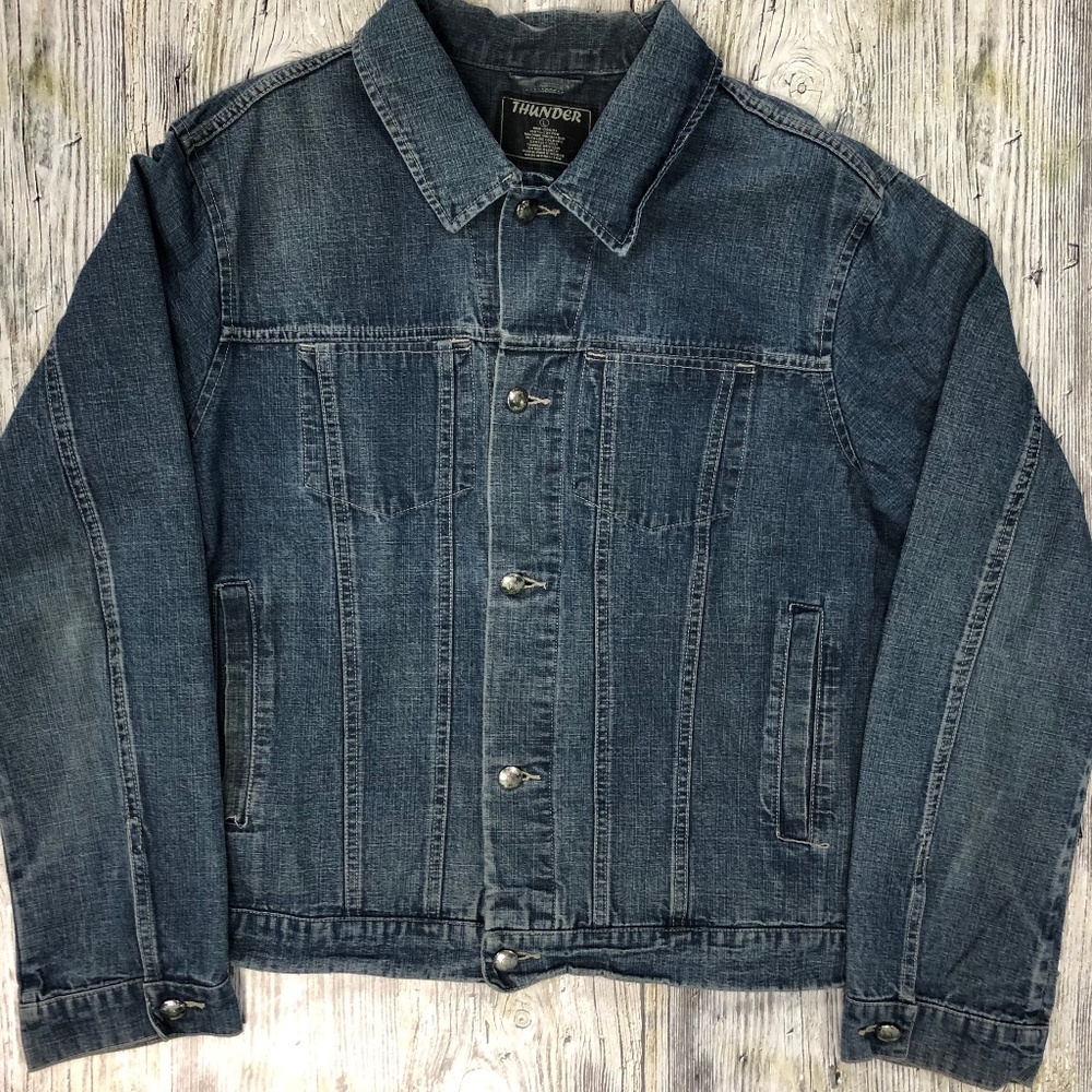 Thunder Size Large VINTAGE Oversized Jean Jacket